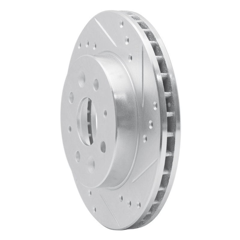 Picture of R1 03-05 Kia Rio Front Right Drilled & Slotted Silver Brake Rotor