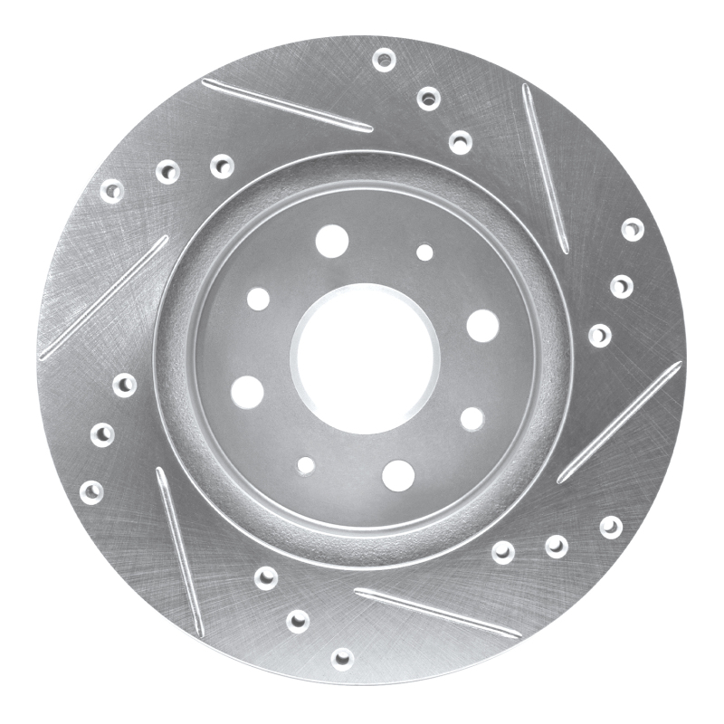 Picture of R1 03-05 Kia Rio Front Left Drilled & Slotted Silver Brake Rotor