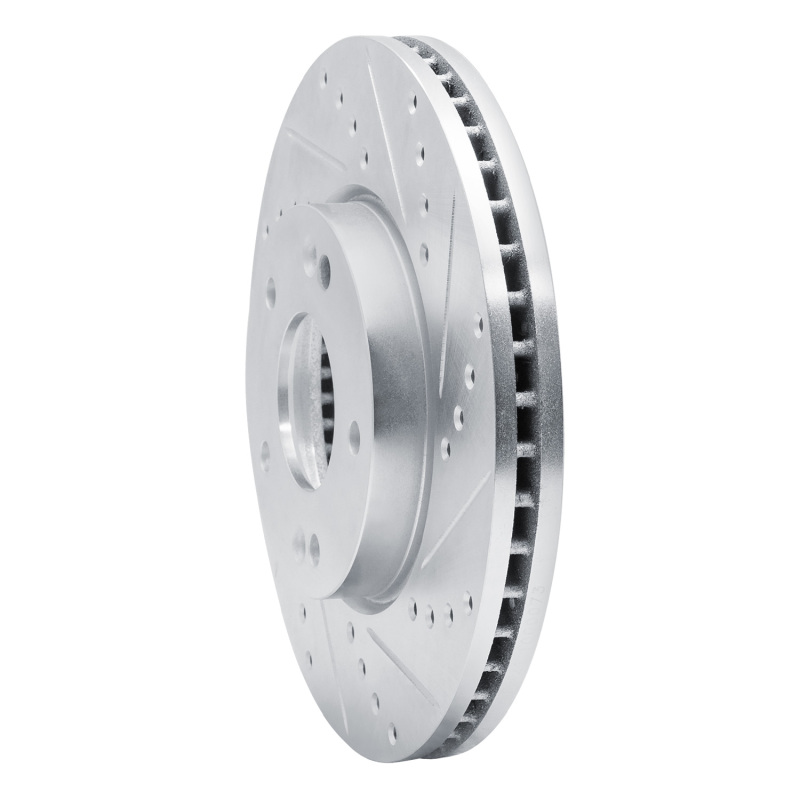 Picture of R1 07-10 Kia Rondo (USA) Front Right Drilled & Slotted Silver Brake Rotor