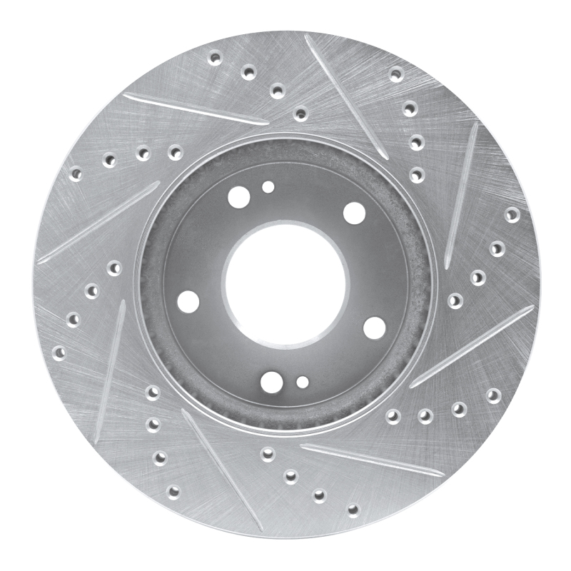 Picture of R1 07-10 Kia Rondo (Canada) Front Left Drilled & Slotted Silver Brake Rotor
