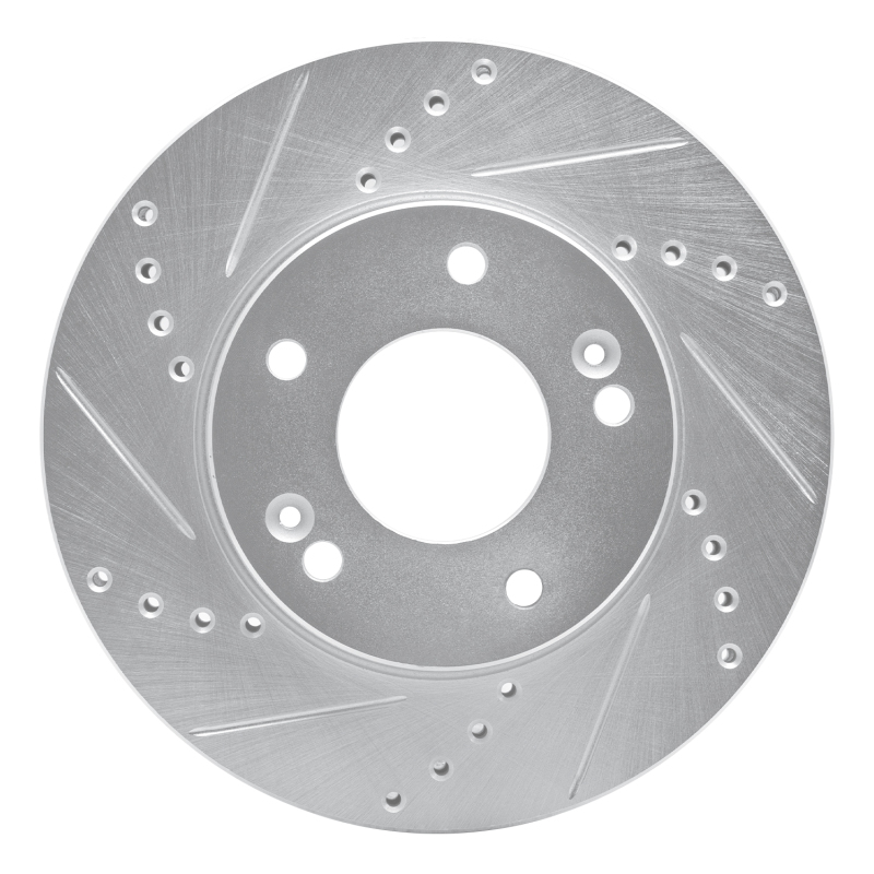 Picture of R1 10-11 Kia SOUL Front Left Drilled & Slotted Silver Brake Rotor