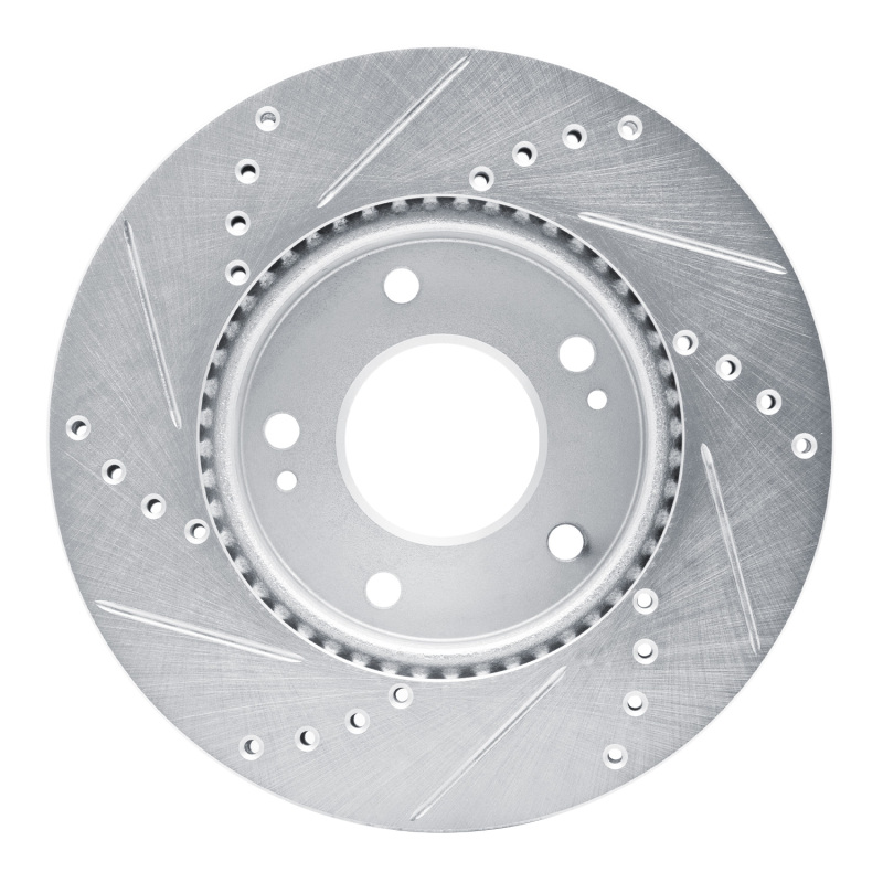 Picture of R1 10-11 Kia SOUL Front Right Drilled & Slotted Silver Brake Rotor