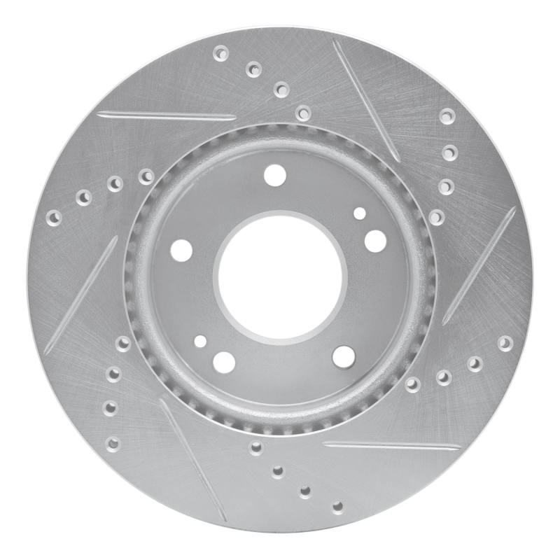 Picture of R1 10-11 Kia SOUL Front Left Drilled & Slotted Silver Brake Rotor