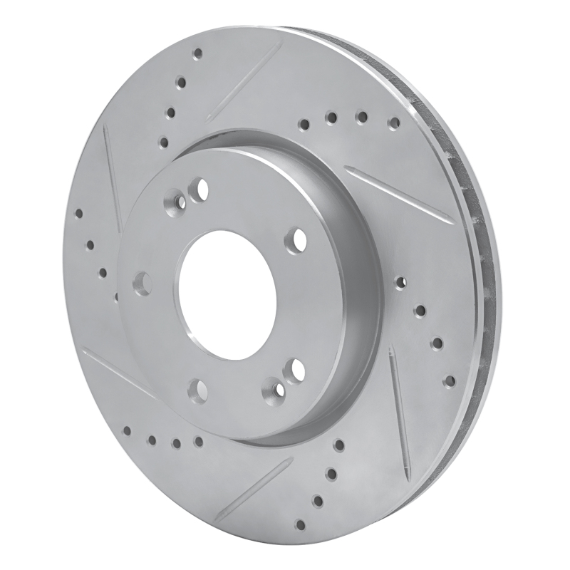 Picture of R1 10-13 Kia Forte Koup Front Left Drilled & Slotted Silver Brake Rotor