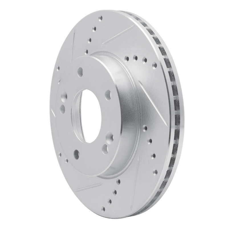Picture of R1 10-11 Kia SOUL Front Left Drilled & Slotted Silver Brake Rotor