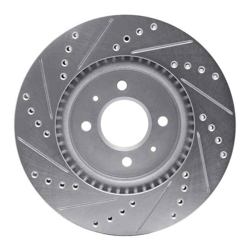 Picture of R1 12-23 Hyundai ACCENT Front Right Drilled & Slotted Silver Brake Rotor