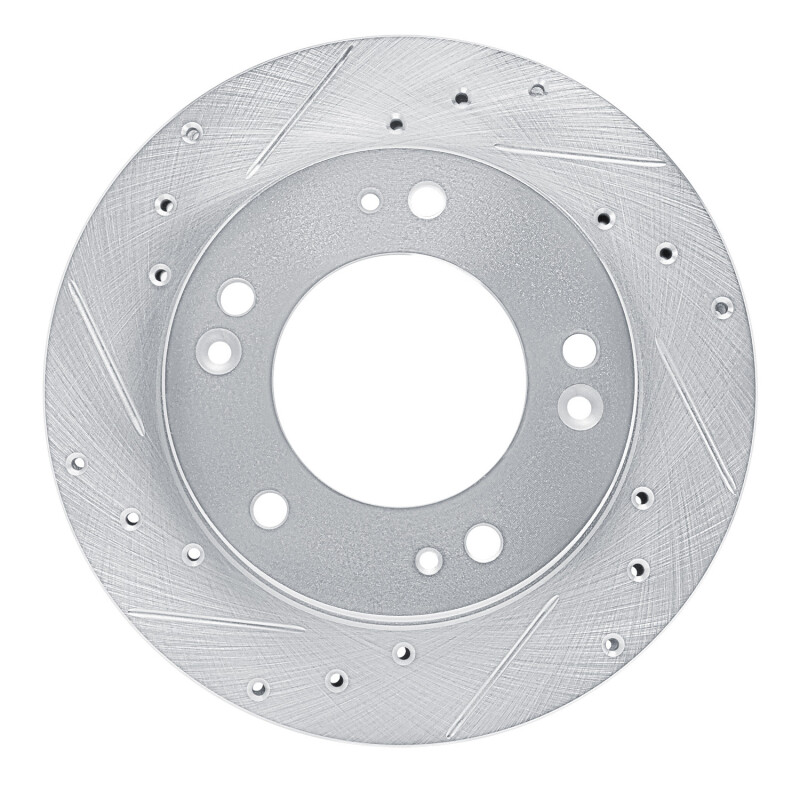 Picture of R1 95-02 Kia Sportage (USA/Canada) Front Left Drilled & Slotted Silver Brake Rotor