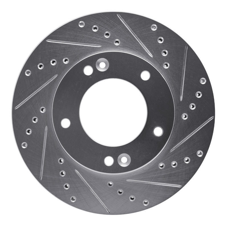Picture of R1 03-06 Kia SORENTO Front Right Drilled & Slotted Silver Brake Rotor