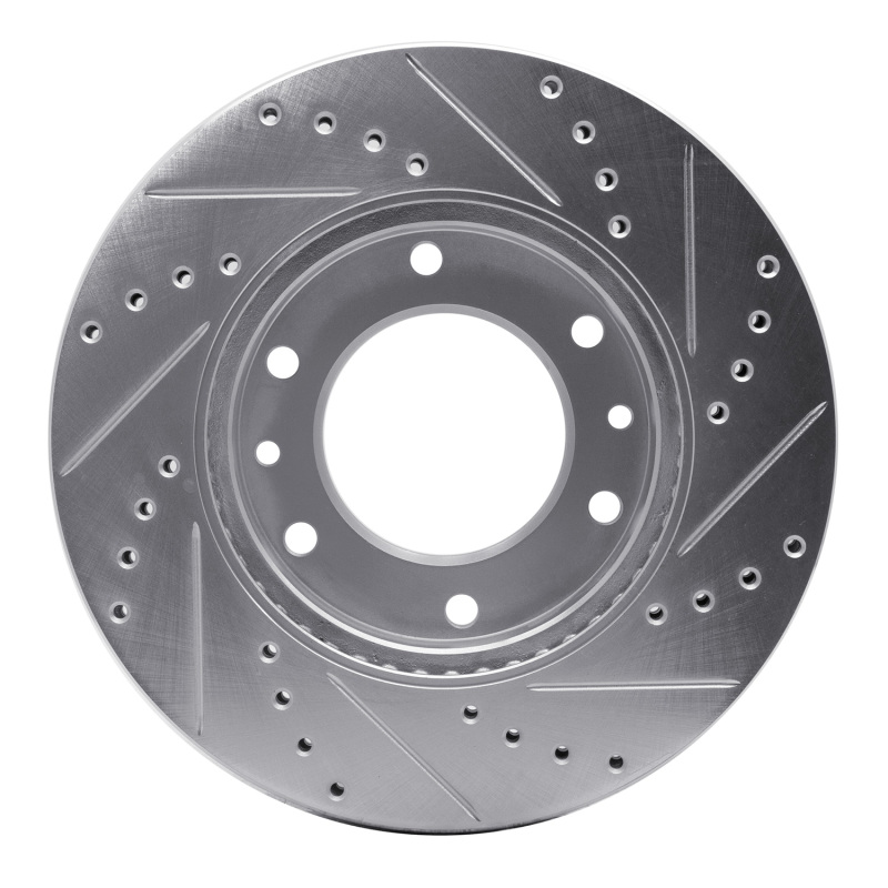 Picture of R1 06-14 Hyundai Entourage Front Left Drilled & Slotted Silver Brake Rotor