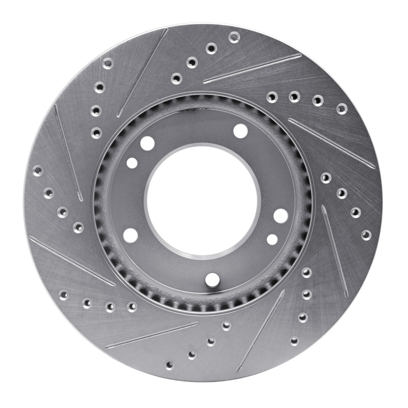 Picture of R1 07-09 Kia SORENTO Front Right Drilled & Slotted Silver Brake Rotor