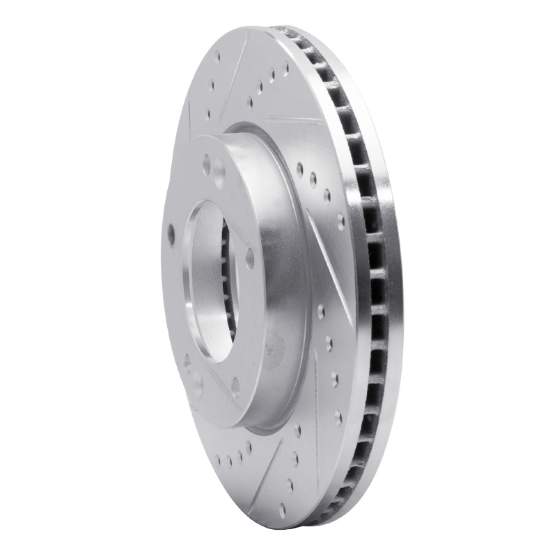 Picture of R1 07-09 Kia SORENTO Front Left Drilled & Slotted Silver Brake Rotor