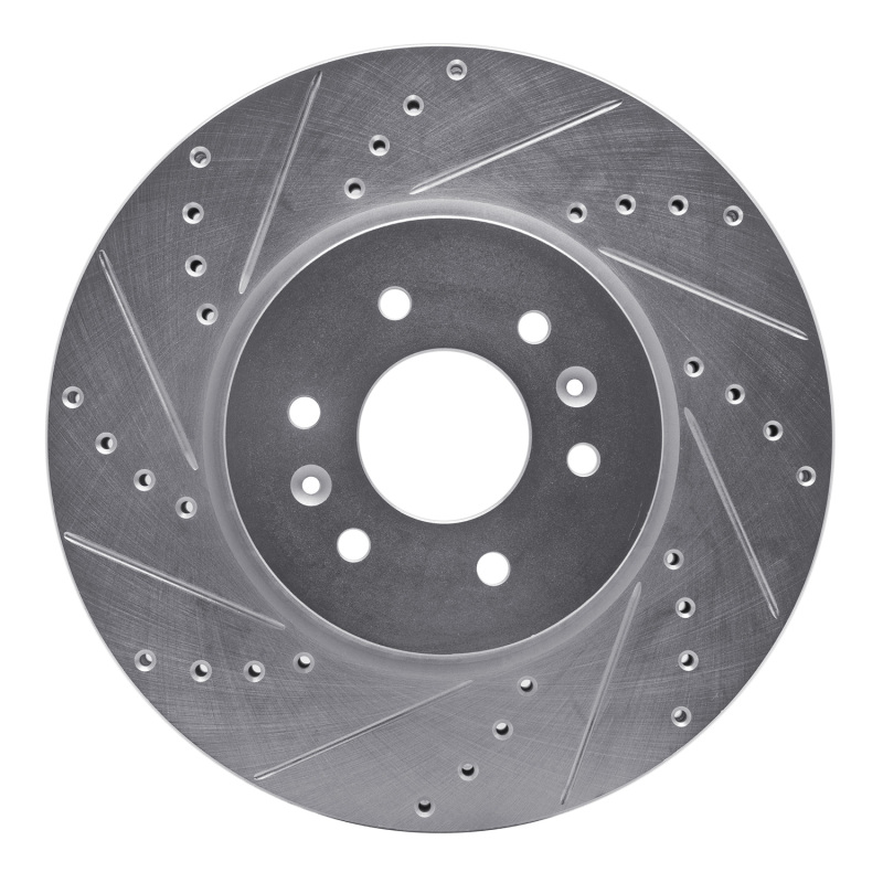 Picture of R1 09-10 Kia BORREGO Front Left Drilled & Slotted Silver Brake Rotor