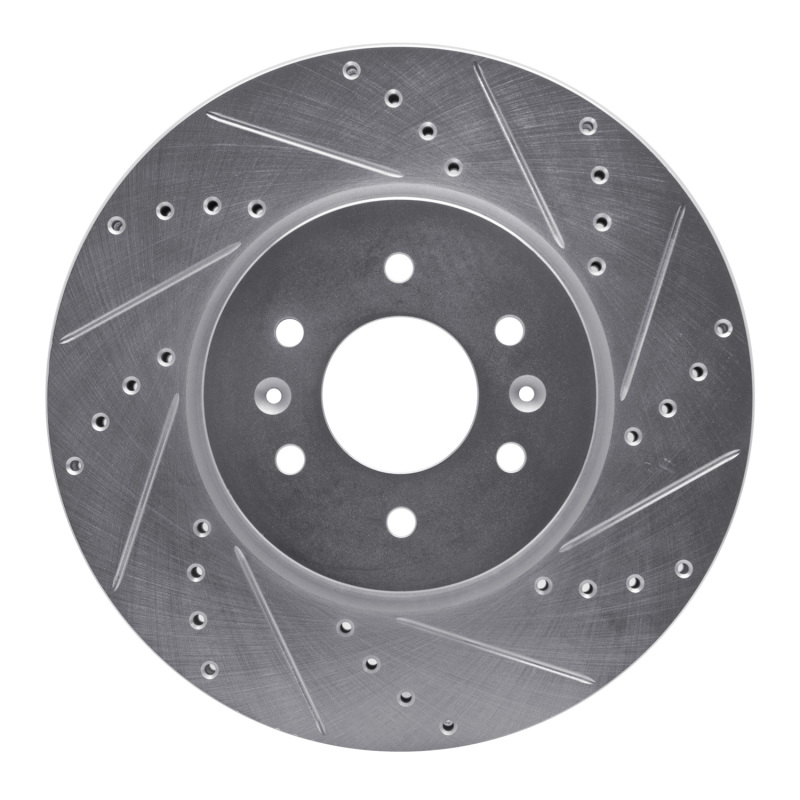 Picture of R1 09-10 Kia BORREGO Front Right Drilled & Slotted Silver Brake Rotor