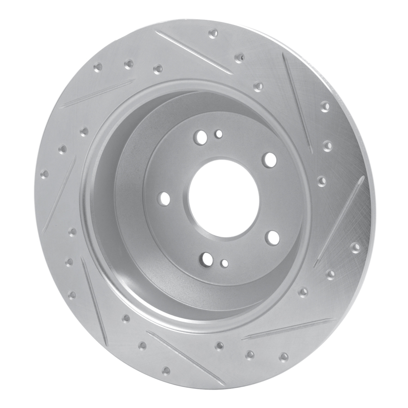 Picture of R1 15-20 Kia SORENTO Rear Left Drilled & Slotted Silver Brake Rotor