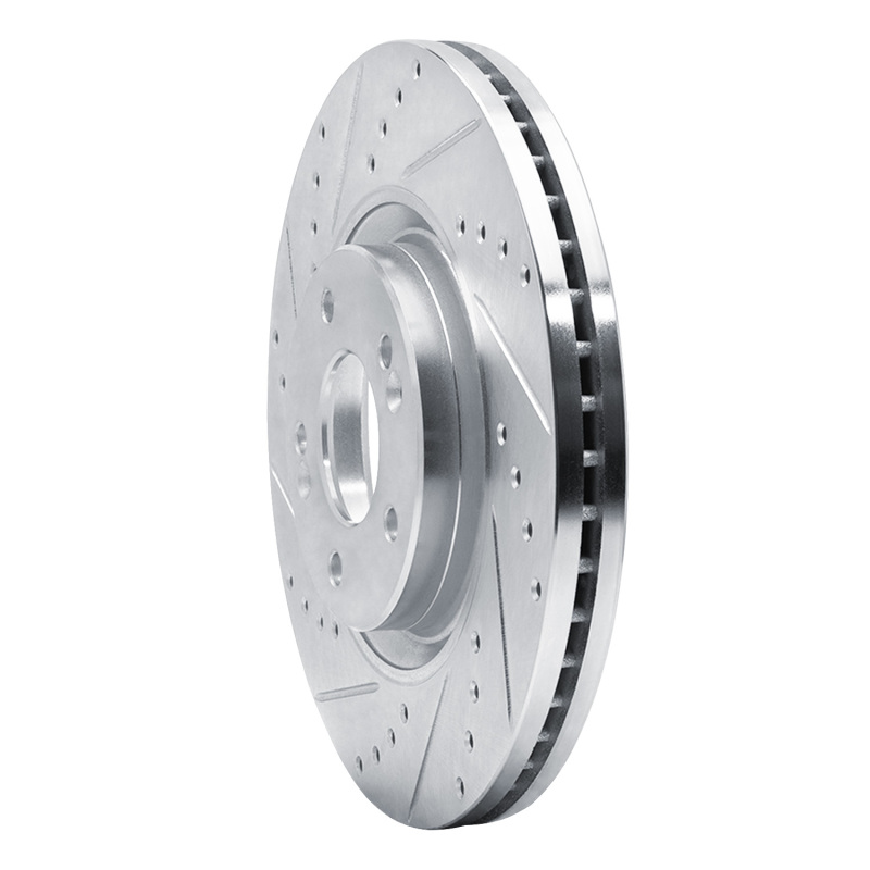 Picture of R1 17-20 Kia Cadenza Front Left Drilled & Slotted Silver Brake Rotor