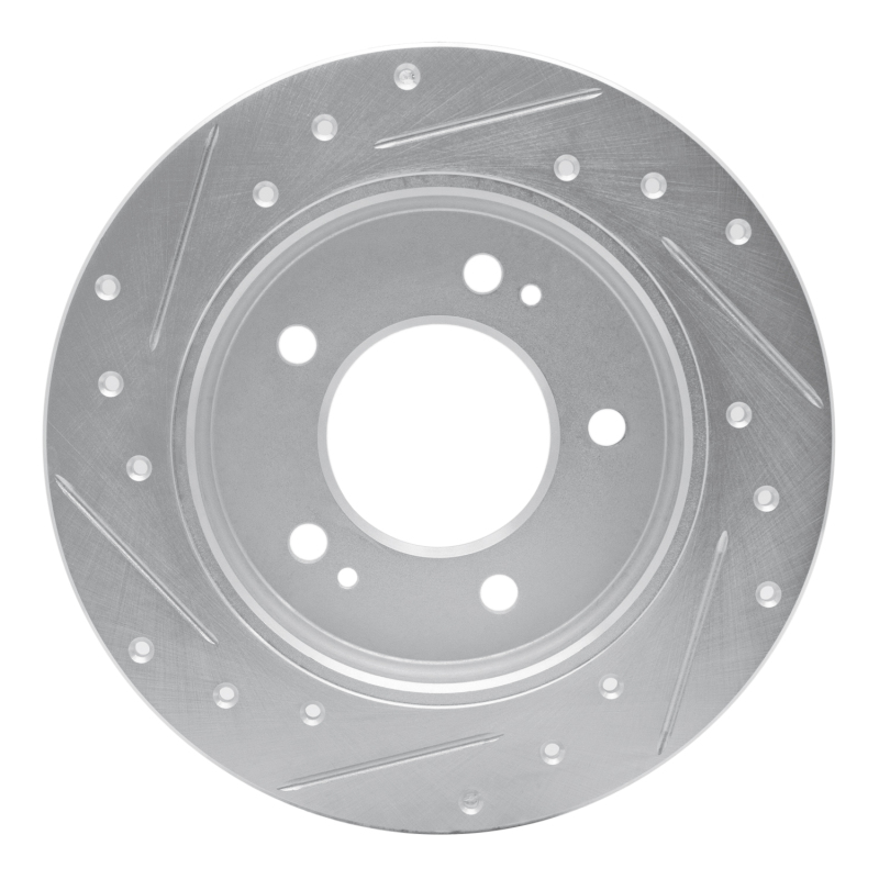 Picture of R1 17-25 Hyundai Elantra Rear Right Drilled & Slotted Silver Brake Rotor