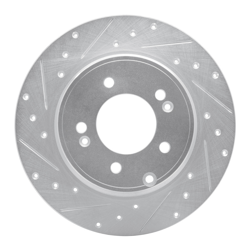 Picture of R1 17-19 Kia Cadenza Rear Left Drilled & Slotted Silver Brake Rotor
