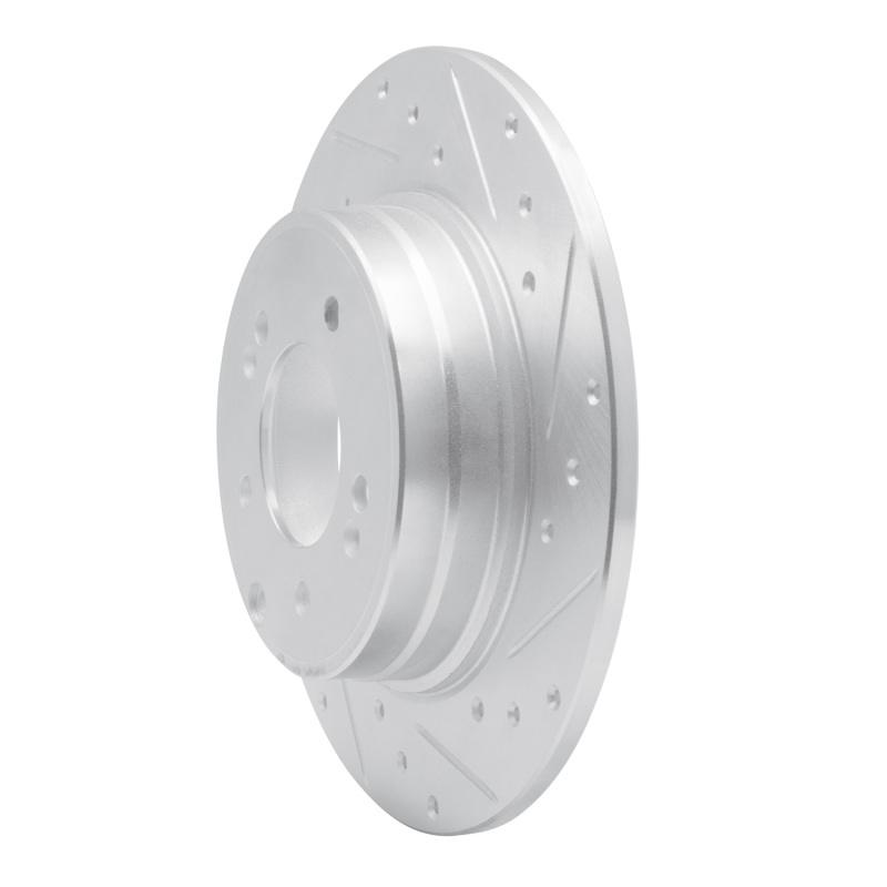 Picture of R1 17-19 Kia Cadenza Rear Right Drilled & Slotted Silver Brake Rotor