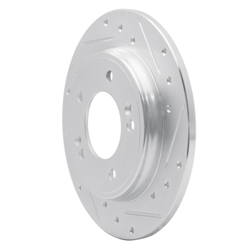 Picture of R1 17-25 Hyundai Elantra Rear Right Drilled & Slotted Silver Brake Rotor