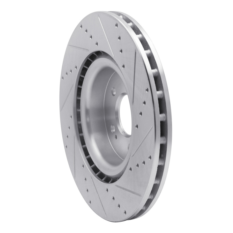 Picture of R1 18-22 Genesis G70 Front Left Drilled & Slotted Silver Brake Rotor