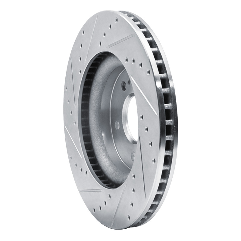 Picture of R1 18-23 Genesis G70 Front Right Drilled & Slotted Silver Brake Rotor