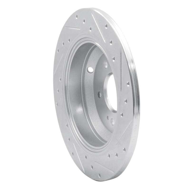 Picture of R1 18-23 Genesis G70 Rear Left Drilled & Slotted Silver Brake Rotor