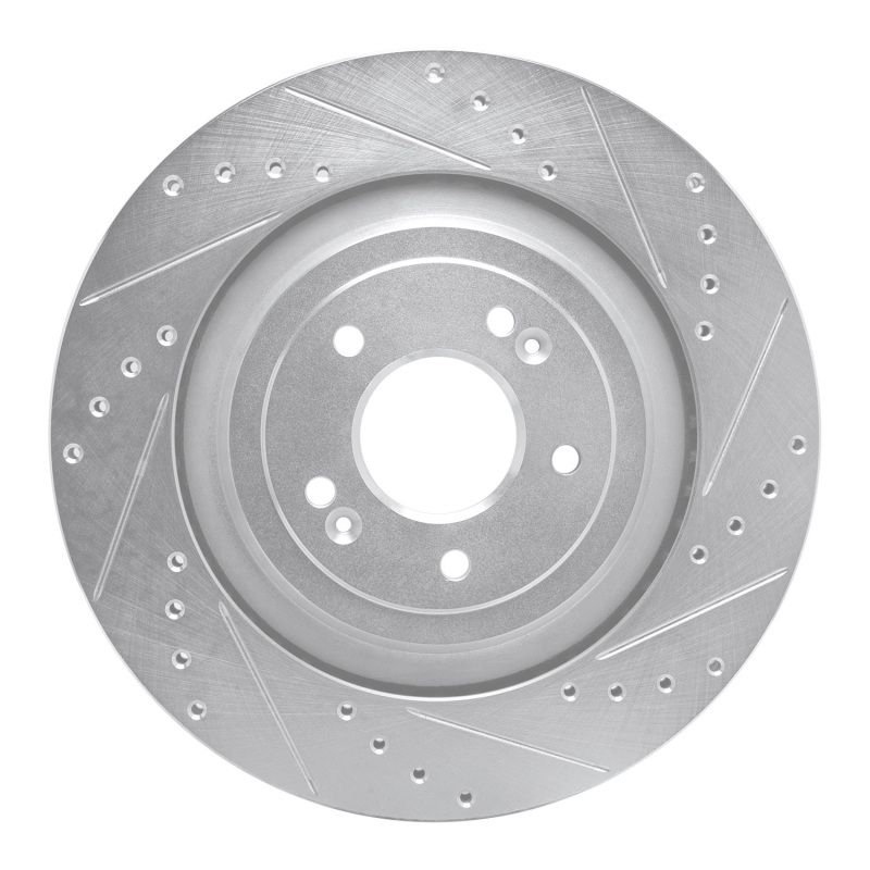 Picture of R1 19-22 Genesis G90 Rear Right Drilled & Slotted Silver Brake Rotor