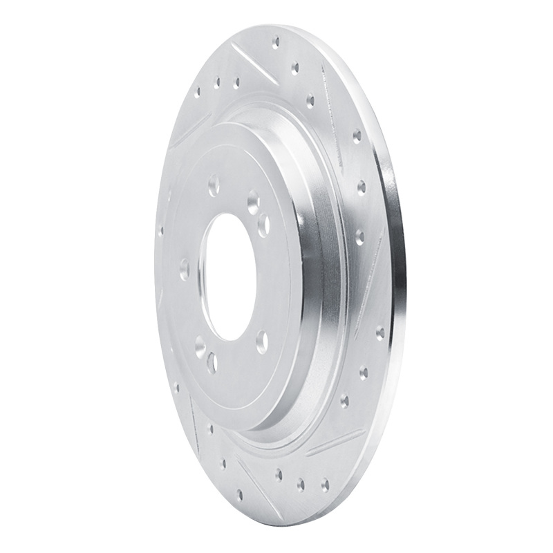 Picture of R1 17-25 Hyundai TUCSON Rear Right Drilled & Slotted Silver Brake Rotor
