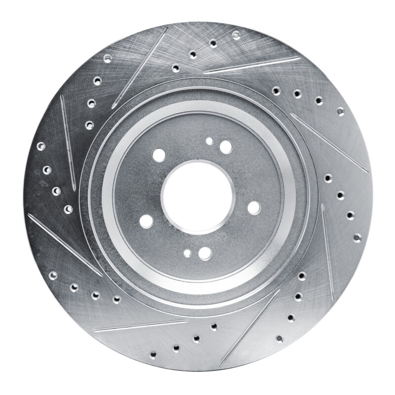 Picture of R1 19-22 Genesis G90 Rear Right Drilled & Slotted Silver Brake Rotor
