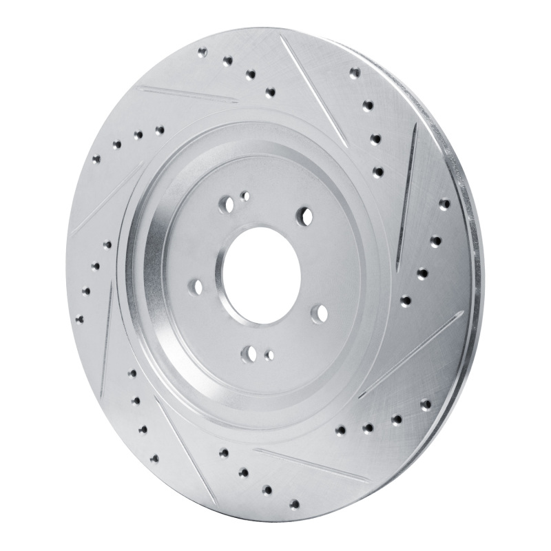 Picture of R1 19-22 Genesis G90 Rear Left Drilled & Slotted Silver Brake Rotor