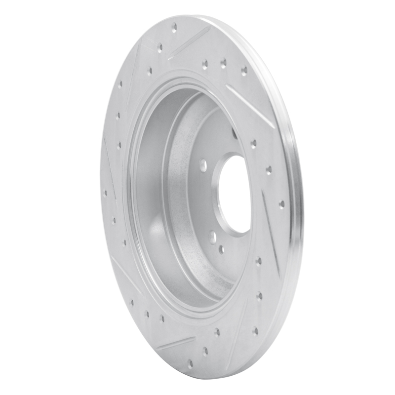 Picture of R1 18-23 Genesis G70 Rear Right Drilled & Slotted Silver Brake Rotor