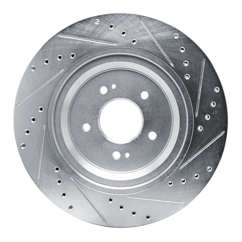 Picture of R1 19-22 Genesis G90 Rear Left Drilled & Slotted Silver Brake Rotor
