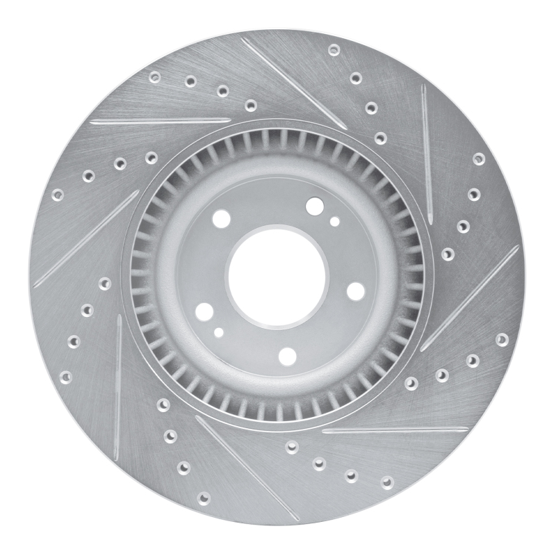 Picture of R1 20-25 Hyundai Palisade Front Left Drilled & Slotted Silver Brake Rotor