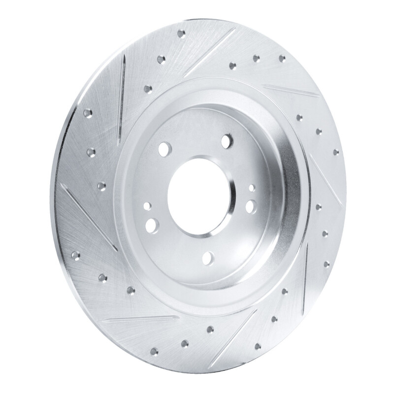 Picture of R1 21-25 Hyundai SANTA FE Rear Right Drilled & Slotted Silver Brake Rotor