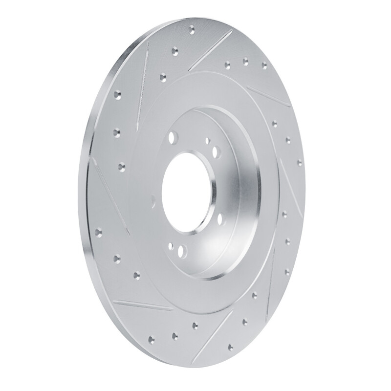 Picture of R1 21-25 Hyundai SONATA Rear Right Drilled & Slotted Silver Brake Rotor