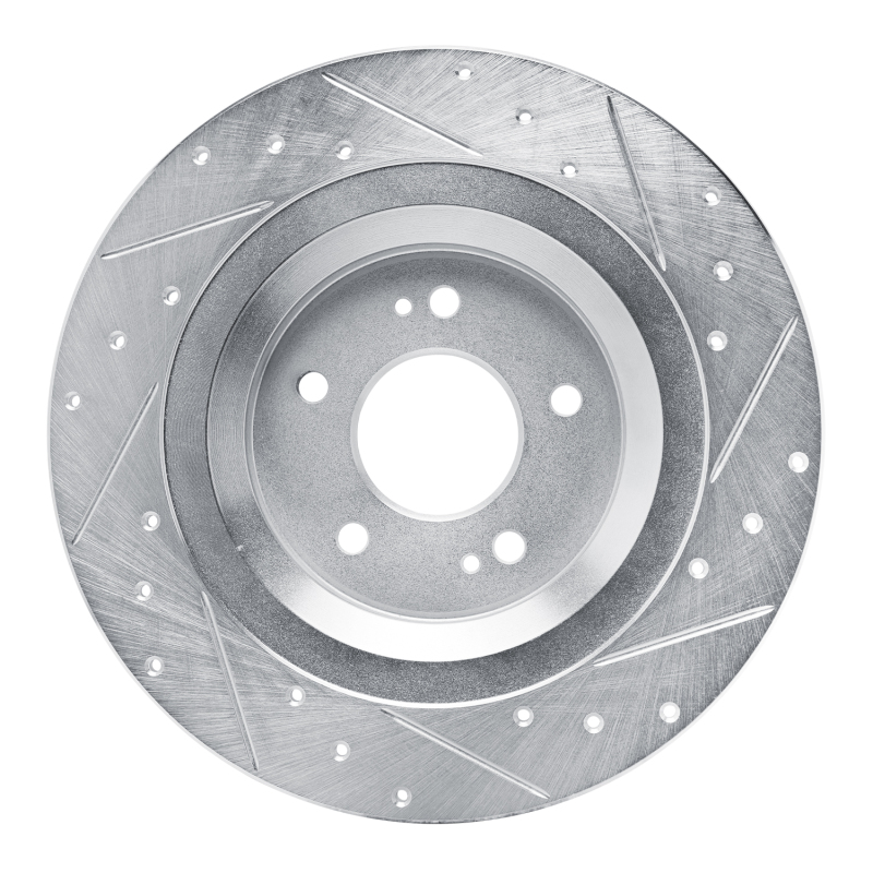 Picture of R1 22-25 Hyundai SANTA FE Rear Left Drilled & Slotted Silver Brake Rotor