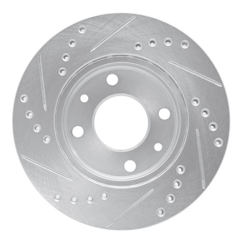 Picture of R1 83-85 Renault R18I Front Right Drilled & Slotted Silver Brake Rotor