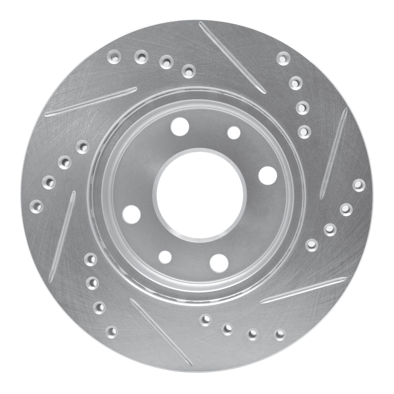 Picture of R1 83-85 Renault R18I Front Left Drilled & Slotted Silver Brake Rotor