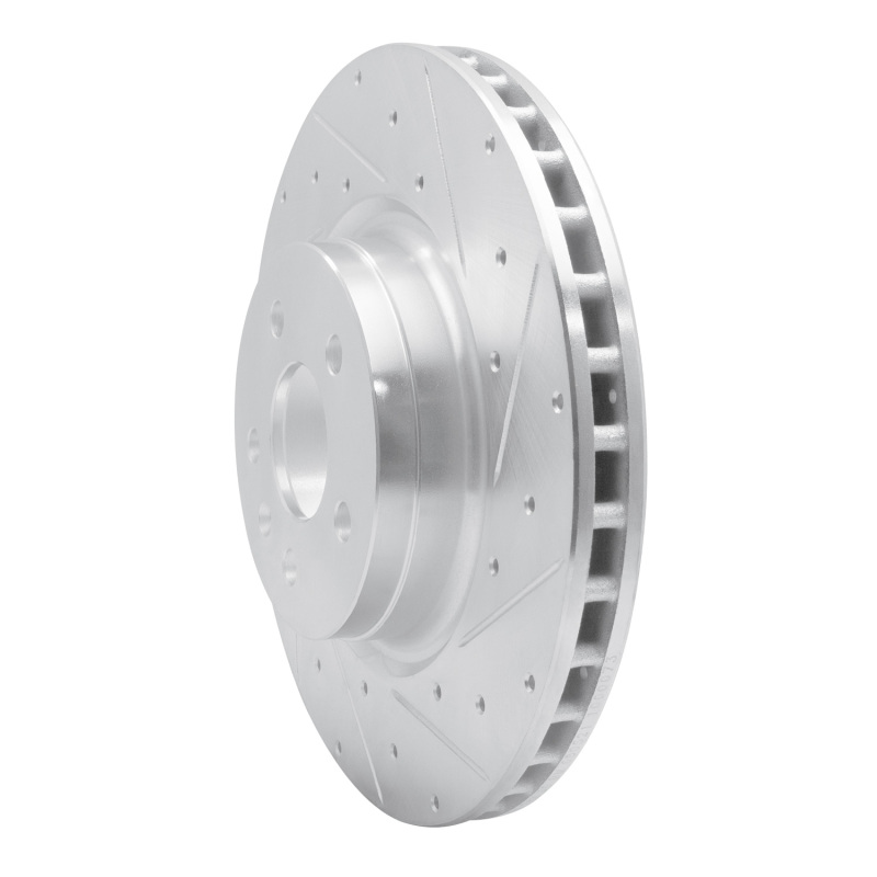 Picture of R1 12-21 Tesla Model X Front Right Drilled & Slotted Silver Brake Rotor