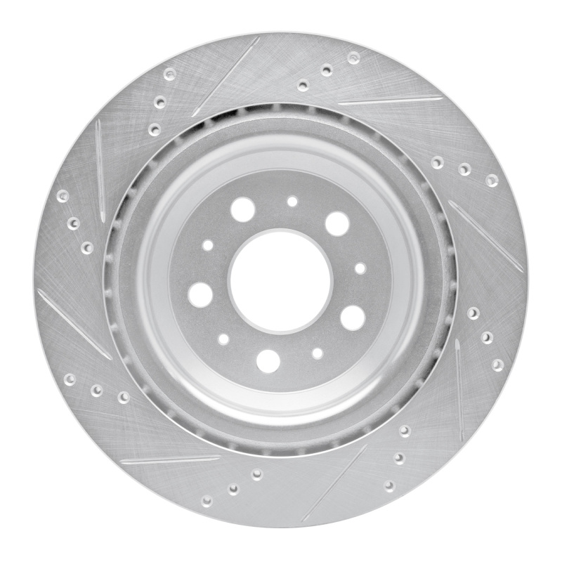 Picture of R1 17-25 Tesla Model 3 Rear Right Drilled & Slotted Silver Brake Rotor