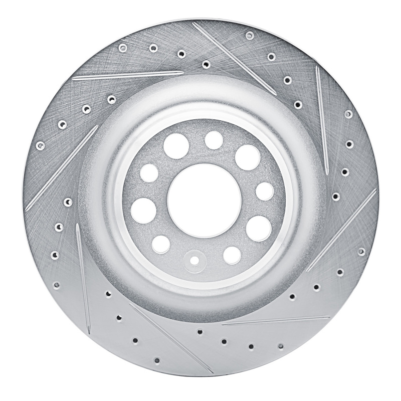 Picture of R1 21-25 Tesla Model S Rear Right Drilled & Slotted Silver Brake Rotor