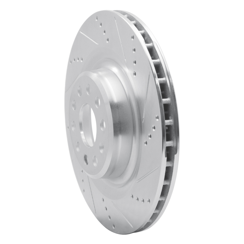 Picture of R1 12-21 Tesla Model S Rear Right Drilled & Slotted Silver Brake Rotor