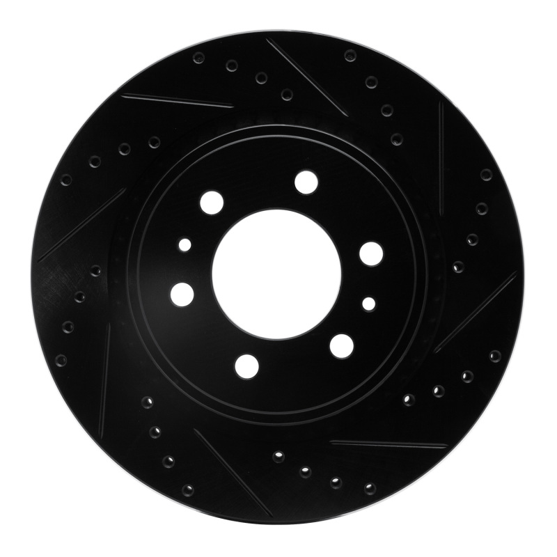 Picture of R1 19-25 Cadillac Escalade ESV Front Right Drilled & Slotted Black Brake Rotor