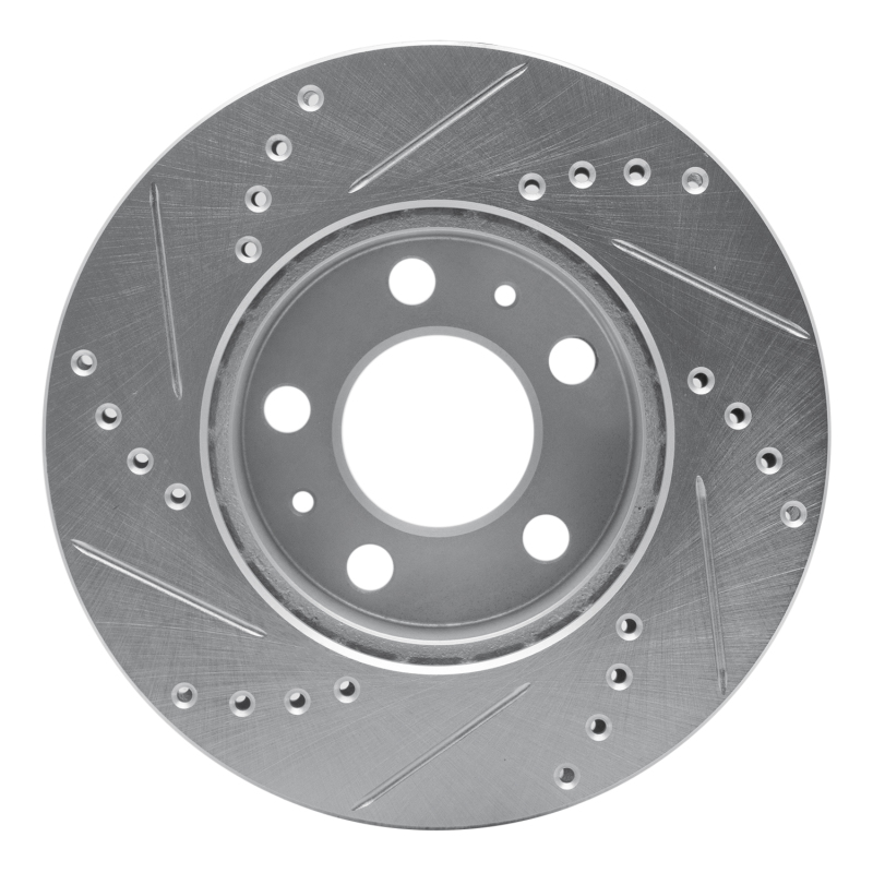 Picture of R1 76-93 Volvo 242 Front Right Drilled & Slotted Silver Brake Rotor