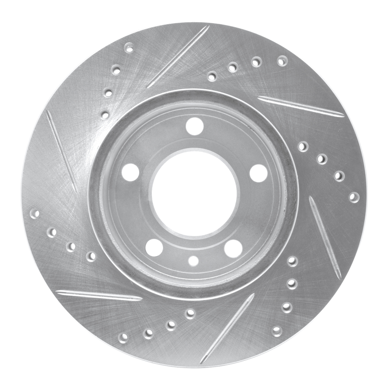 Picture of R1 82-90 Volvo 760 Series Front Right Drilled & Slotted Silver Brake Rotor