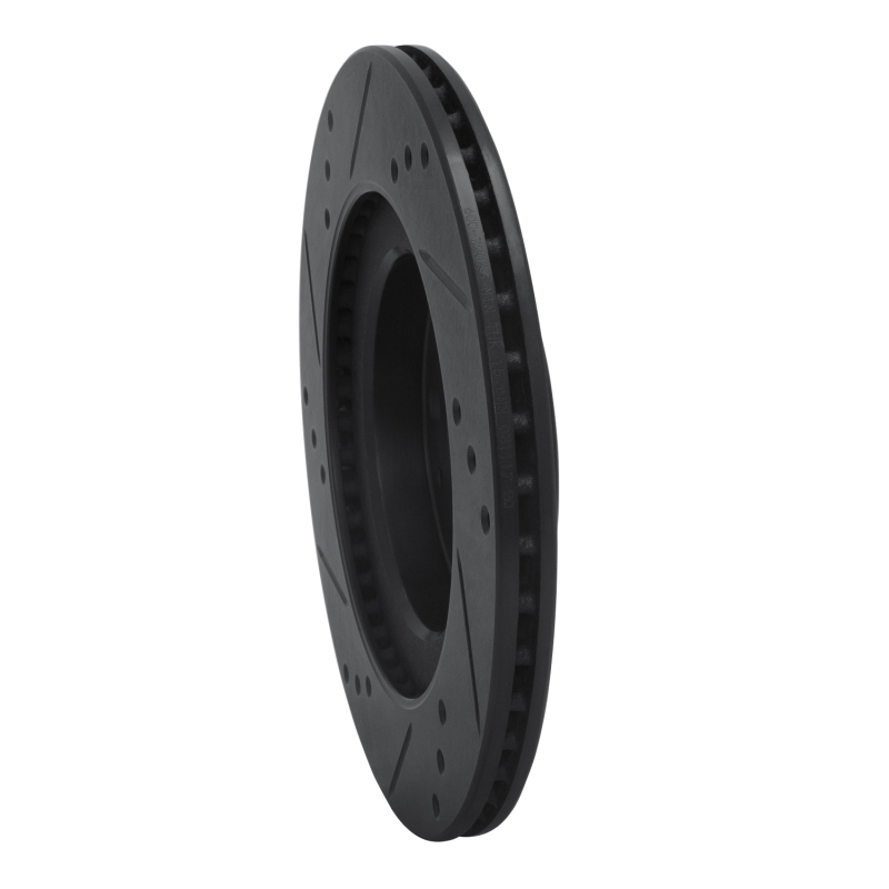 Picture of R1 12-17 Mitsubishi I-MIEV Front Right Drilled & Slotted Black Brake Rotor