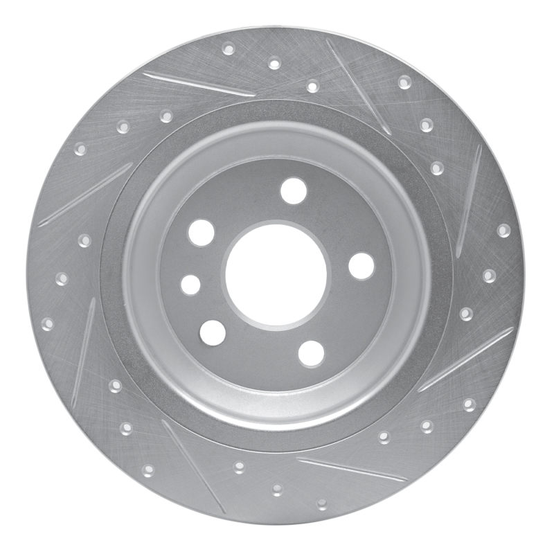 Picture of R1 07-18 Volvo V60 Cross Country Rear Left Drilled & Slotted Silver Brake Rotor