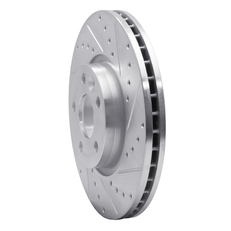Picture of R1 07-18 Land Rover Range Rover Evoque Front Right Drilled & Slotted Silver Brake Rotor