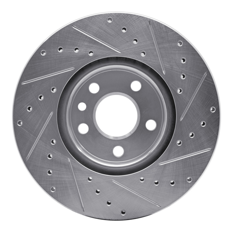 Picture of R1 07-18 Land Rover Range Rover Evoque Front Left Drilled & Slotted Silver Brake Rotor
