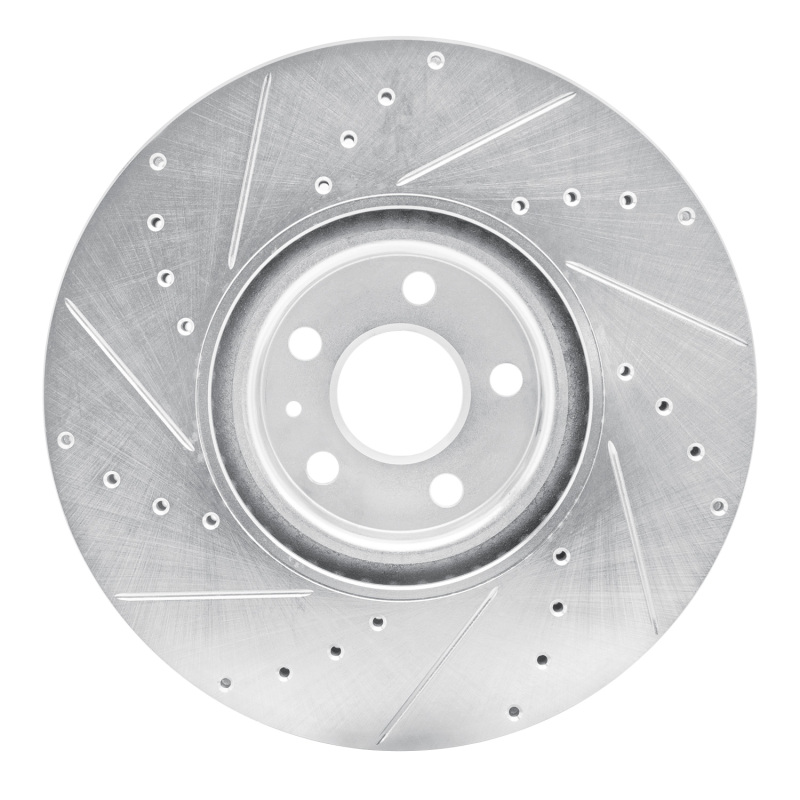Picture of R1 16-26 Polestar Polestar 2 Front Right Drilled & Slotted Silver Brake Rotor